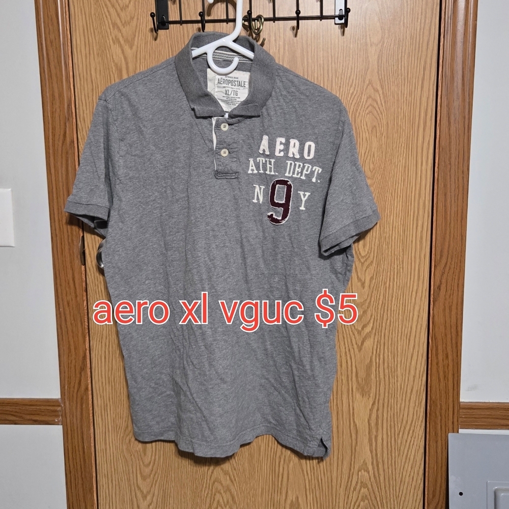 Aeropostale Gray Casual Polo Shirt